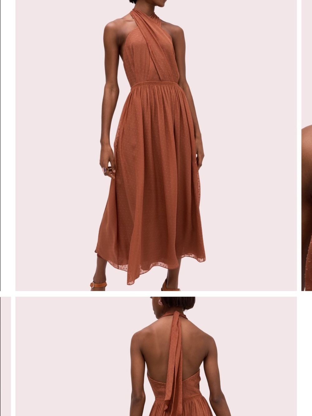 kate spade Rust Halter Midi Dress